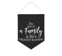 Yelolyio Bandiera da parete in tela con citazione ispiratrice "The Love of A Family Is Life's Greatest Blessing", decorazione da parete per casa e ufficio, 25,4 x 30,5 cm, in tela, regalo per