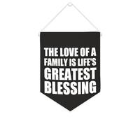 Yelolyio Bandiera da parete in tela con citazione ispiratrice "The Love of A Family Is Life's Greatest Blessing", decorazione da parete per casa e ufficio, 25,4 x 30,5 cm, in tela, regalo per