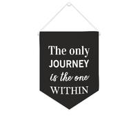Yelolyio Bandiera da parete in tela con citazione ispiratrice "The Only Journey Is The One Inside", decorazione per casa e ufficio, 25,4 x 30,5 cm, idea regalo per l'inaugurazione della casa