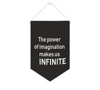 Yelolyio Bandiera da parete in tela con citazione ispiratrice The Power of Imagination Makes Us Infinite Wall Art Hanging Banner Home Office Decor 25,4 x 38,1 cm Banner in tela Regali di inaugurazione