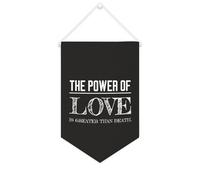 Yelolyio Bandiera da parete in tela con citazione ispiratrice The Power of Love Is Greater Than Death, decorazione da parete per casa e ufficio, 25 x 38 cm, regalo per l'inaugurazione della casa