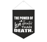 Yelolyio Bandiera da parete in tela con citazione ispiratrice The Power of Love Is Greater Than Death, decorazione da parete per casa e ufficio, 30,5 x 40,6 cm, regalo per inaugurazione della casa