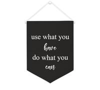Yelolyio Bandiera da parete in tela con citazione ispiratrice Usa What You Have Do What You Can Wall Art Hanging Banner Home Office Decor 30,5 x 40,6 cm Banner in tela Regali di inaugurazione della