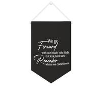 Yelolyio Bandiera da parete in tela con citazione ispiratrice We Go Forward with Our Heads Held High Wall Art Hanging Banner Home Office Decor 25 x 38 cm tela banner regali di inaugurazione della casa