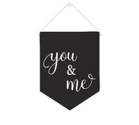 Yelolyio Bandiera da parete in tela con citazione ispiratrice You And Me Wall Art Hanging Banner Home Office Decor 25,4 x 30,5 cm Banner in tela Regali di inaugurazione della casa