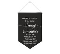 Yelolyio Bandiera da parete in tela con citazione motivazionale "BEFORE YOU LEAVE", decorazione per casa e ufficio, 25,4 x 38,1 cm, idea regalo per l'inaugurazione della casa