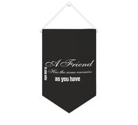 Yelolyio Bandiera da parete in tela con citazione motivazionale, con scritta "A Friend Is One Who Has The Same Enemies As You Have You", decorazione per casa e ufficio, 25,4 x 38,1 cm, in tela, regalo