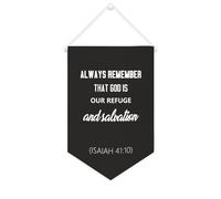 Yelolyio Bandiera da parete in tela con citazione motivazionale, con scritta "Always Remember That God Is Our Refuge And Salvation", decorazione da parete per casa e ufficio, 25 x 38 cm, striscione in