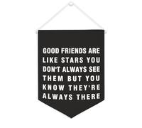Yelolyio Bandiera da parete in tela con citazione motivazionale, con scritta in lingua inglese "Good Friends Are Like Stars. You Don't Always See Them", decorazione per casa e ufficio, 30,5 x 40,6 cm