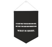 Yelolyio Bandiera da parete in tela con citazione motivazionale, con scritta in lingua inglese "It Is Not Only The Old Who Are Wise", decorazione per casa e ufficio, 30,5 x 40,6 cm, regalo per