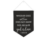 Yelolyio Bandiera da parete in tela con citazione motivazionale, con scritta in lingua inglese "Whoever Does Not Love Does Not Know God", decorazione per casa e ufficio, 25,4 x 30,5 cm, regalo per
