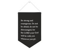Yelolyio Banner in tela con scritta "Be Strong And Courageous" "Do Not Be Afraid", 25,4 x 38,1 cm, motivazionale, da appendere alla parete, decorazione da parete per camera da letto, cameretta dei