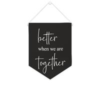 Yelolyio Banner in tela con scritta "Better When We Are Together", 25,4 x 30,5 cm, motivazionale, da appendere alla parete, decorazione da parete per camera da letto, cameretta dei bambini