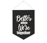 Yelolyio Banner in tela con scritta "Better When We Are Together", 30,5 x 40,6 cm, motivazionale, da appendere alla parete, decorazione da parete per camera da letto, cameretta dei bambini