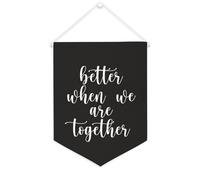 Yelolyio Banner in tela con scritta "Better When We Are Together", 30,5 x 40,6 cm, motivazionale, da appendere alla parete, decorazione da parete per camera da letto, cameretta dei bambini
