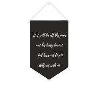 Yelolyio Banner in tela con scritta "If I Will Be All The Poor" e "His Body Burned", 25,4 x 38,1 cm, motivazionale, da appendere alla parete, decorazione da parete per camera da letto, cameretta dei
