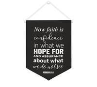 Yelolyio Banner in tela con scritta "Now Faith Is Confidence in What We Hope for 30,5 x 40,6 cm motivazionale da appendere alla parete, decorazione da parete per camera da letto, cameretta dei bambini
