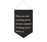 Yelolyio Banner in tela con scritta "When You Want Something", 25,4 x 38,1 cm, motivazionale, da appendere alla parete, decorazione da parete per camera da letto, cameretta dei bambini, decorazione