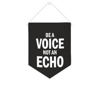 Yelolyio Be A Voice Not An Echo - Striscione in tela motivazionale da appendere alla parete, striscione decorativo da parete per soggiorno, camera da letto, ufficio, regali per le vacanze, 25,4 x 30,5