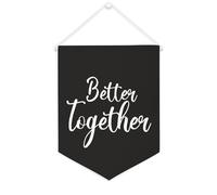 Yelolyio Better Together - Striscione in tela con motivo motivazionale da appendere alla parete, 30,5 x 40,6 cm, decorazione da parete per camera da letto, cameretta dei bambini, decorazione per la