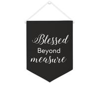 Yelolyio Blessed Beyond Measure - Striscione in tela con motivo motivazionale da appendere alla parete, 30,5 x 40,6 cm, decorazione da parete per camera da letto, cameretta dei bambini, decorazione
