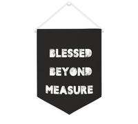 Yelolyio Blessed Beyond Measure - Striscione in tela con motivo motivazionale da appendere alla parete, 30,5 x 40,6 cm, decorazione da parete per camera da letto, cameretta dei bambini, decorazione