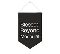 Yelolyio Blessed Beyond Measure - Striscione in tela motivazionale da appendere alla parete, striscione decorativo da parete, per soggiorno, camera da letto, ufficio, regali per le vacanze, 25 x 38 cm