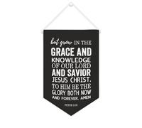 Yelolyio But Grow in The Grace And Knowledge of Our Canvas Banner Inspirational Wall Hanging Banner Banner Wall Home Decorative Artwork for Living Room Room Office Holiday Gifts 25,4 x 38,1 cm