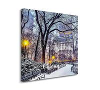 Yelolyio Chicago City View Canvas Wall Art, 30,5 x 30,5 cm, dipinto da parete dell'Illinois americano Chicago, opera d'arte incorniciata per soggiorno, camera da letto, decorazioni per la casa, regalo