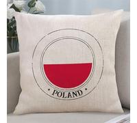 Yelolyio Federa per cuscino con bandiera della Polonia, con cerniera, decorazione per la casa, divano, soggiorno, camera da letto, 61 x 61 cm