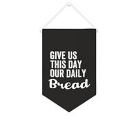 Yelolyio Give Us This Day Our Daily Bread Banner in tela 25,4 x 38,1 cm motivazionale da appendere alla parete bandiera decorativa in tela gagliardetto decorazione da parete per camera da letto