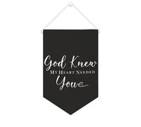 Yelolyio God Knew My Heart Needed You, striscione in tela motivazionale da appendere alla parete, striscione decorativo per la casa, per soggiorno, camera da letto, ufficio, regali per le vacanze
