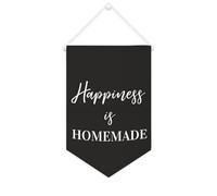 Yelolyio Happiness is Homemade - Striscione in tela motivazionale da appendere alla parete, striscione decorativo da parete per soggiorno, camera da letto, ufficio, regali per le vacanze, 25,4 x 38,1