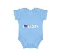 Yelolyio I Love United States Of America Body per neonati con bandiera degli Stati Uniti d'America a maniche corte tuta vestiti vestiti per bambine e ragazzi 3 mesi nero, Blu, 9 Meses