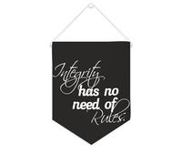 Yelolyio Integrity Has No Need of Rules - Striscione in tela motivazionale da appendere alla parete, 25,4 x 30,5 cm, decorazione da parete per camera da letto, asilo nido