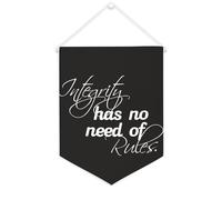 Yelolyio Integrity Has No Need of Rules - Striscione in tela motivazionale da appendere alla parete, 30,5 x 40,6 cm, decorazione da parete per camera da letto, asilo nido