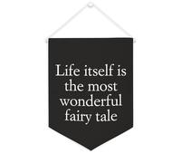 Yelolyio Life Itself is the most wonderful Fairy Tale - Striscione su tela, 30,5 x 40,6 cm, motivazionale da appendere alla parete, decorazione da parete per camera da letto, cameretta dei bambini