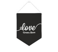 Yelolyio Love Grows Here, striscione su tela, 25,4 x 30,5 cm, motivazionale, da appendere alla parete, decorazione da parete per camera da letto, cameretta dei bambini, decorazione per la casa