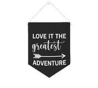 Yelolyio Love It The Greatest Adventure - Striscione in tela da appendere alla parete, 25,4 x 30,5 cm, decorazione da parete decorativa per camera da letto, cameretta dei bambini, decorazione per la