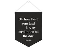 Yelolyio Oh,how I Love Your Law! It Is My Meditation All The Day - Striscione motivazionale da appendere alla parete, 30,5 x 40,6 cm, decorazione da parete per camera da letto, cameretta dei bambini