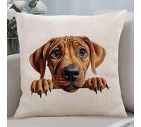 Yelolyio Rhodesian Ridgeback - Federa per cuscino quadrata con cane da compagnia, decorazione per la casa, 45,7 x 45,7 cm, idea regalo