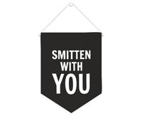Yelolyio Smitten with You - Striscione in tela da appendere alla parete, 25,4 x 30,5 cm, decorazione da parete decorativa per camera da letto, asilo nido