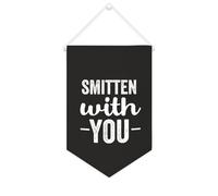 Yelolyio Smitten with You, striscione in tela da appendere alla parete, 25,4 x 38,1 cm, decorazione da parete per camera da letto, asilo nido