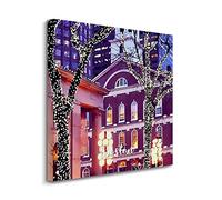 Yelolyio Stampa artistica da parete su tela con paesaggio urbano di Boston, 50,8 x 50,8 cm, dipinto da parete con cornice del Massachusetts americano Boston, opere d'arte per soggiorno, camera da
