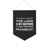Yelolyio Striscione da parete con citazione ispiratrice "A Psalm of David. Il Signore è il mio pastore", decorazione da parete per casa e ufficio, 30,5 x 40,6 cm, striscione su tela, regalo per