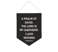 Yelolyio Striscione da parete con citazione ispiratrice "A Psalm of David. Il Signore è il mio pastore", decorazione da parete per casa e ufficio, 25,4 x 30,5 cm, striscione su tela, regalo per