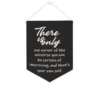 Yelolyio Striscione da parete con citazione motivazionale, bandiera da parete con scritta in lingua inglese "There Is Only One Corner of The Universe You Can Be Certain of Improving", decorazione da