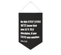 Yelolyio Striscione da parete in tela con citazione ispiratrice di This Everyone Will Know That You Are My Disceples Wall Art Hanging Banner Home Office Decor 25,4 x 38,1 cm Tela Banner Regali di