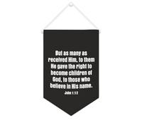 Yelolyio Striscione da parete in tela con citazione ispiratrice e scritta in lingua inglese "But As Many As Many As Received Him", decorazione per casa e ufficio, 25,4 x 38,1 cm, idea regalo per