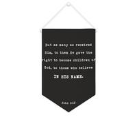 Yelolyio Striscione da parete in tela con citazione ispiratrice e scritta in lingua inglese "But As Many As Many As Received Him", decorazione per casa e ufficio, 25,4 x 38,1 cm, idea regalo per